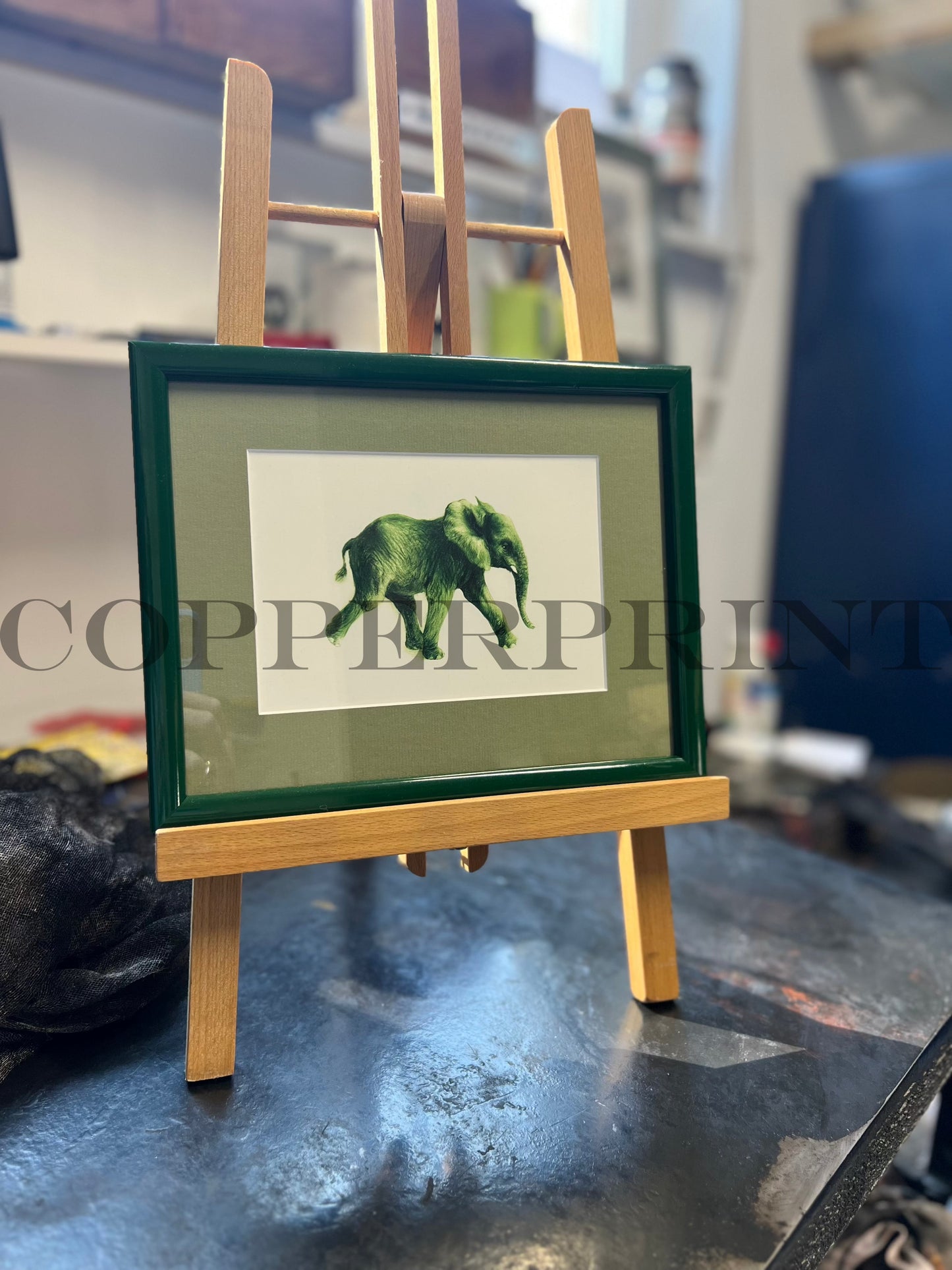 Rähmchen // Elefant // grün in grün