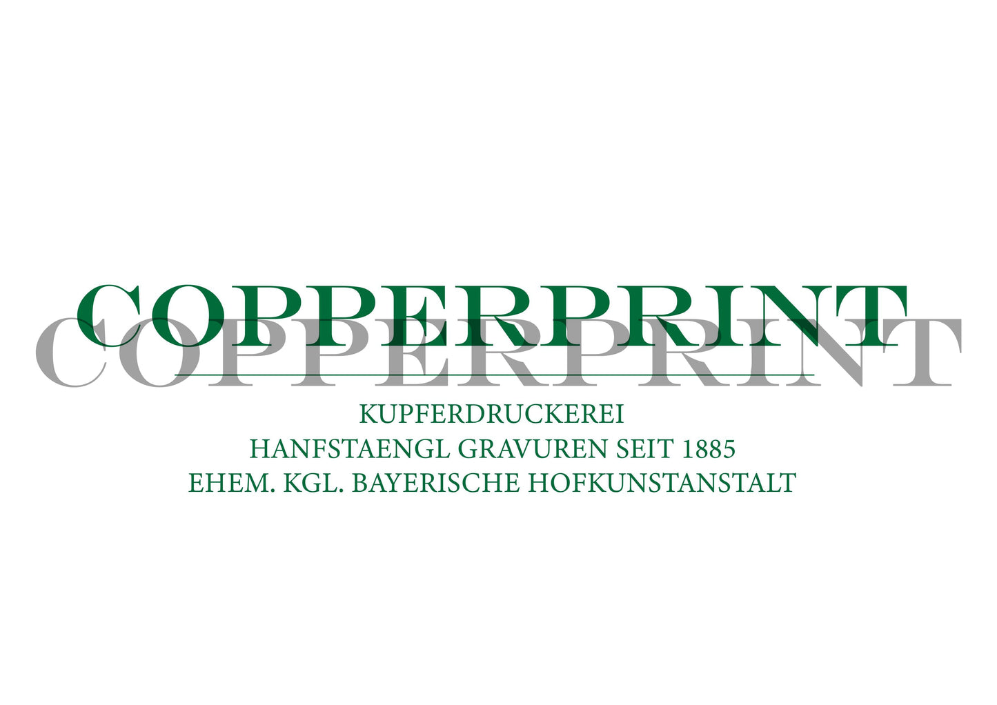 Gutschein gerahmter Kupferdruck mit Streifen