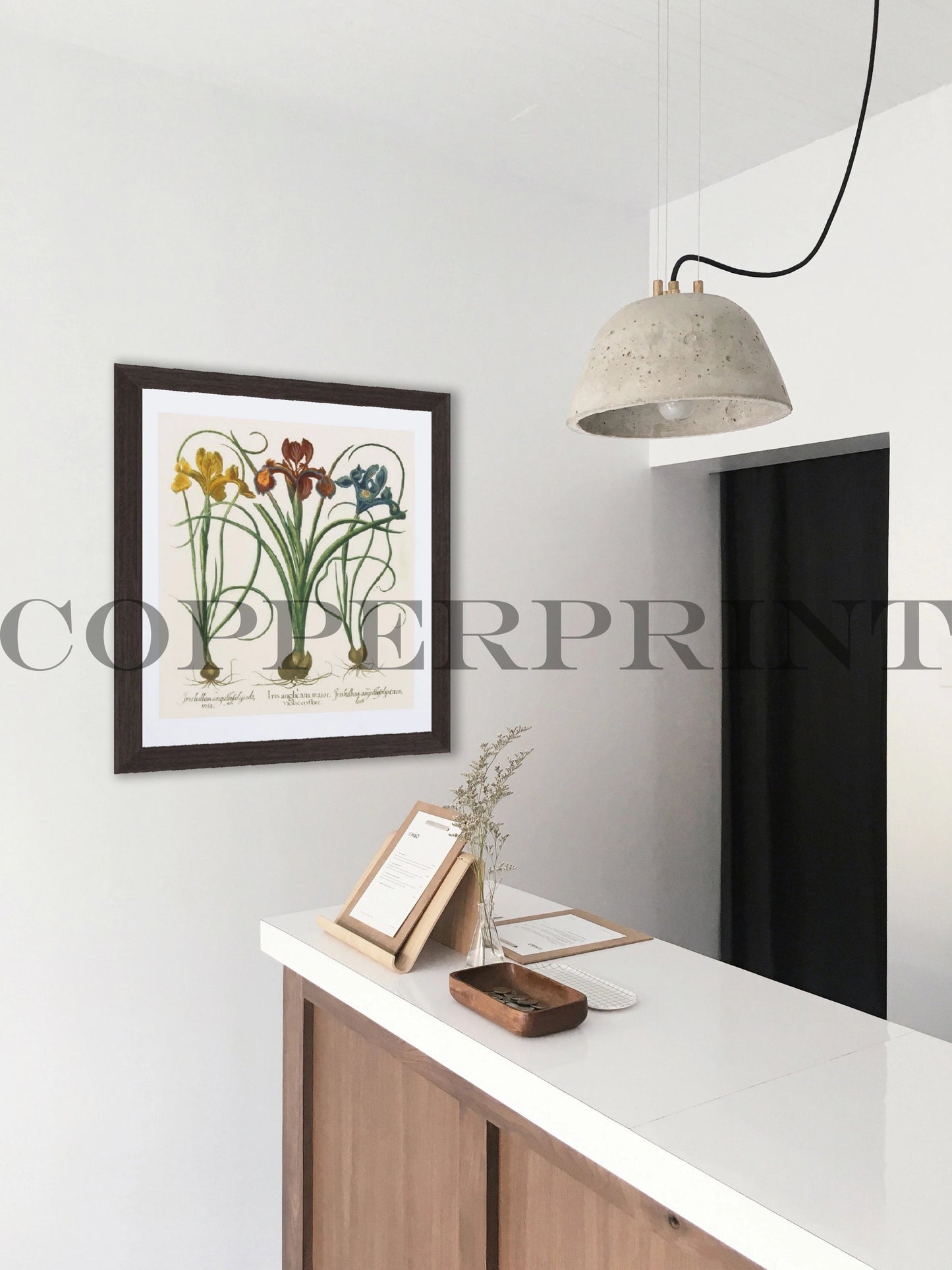 Iris Kunstdruck gerahmt in der Rezeption