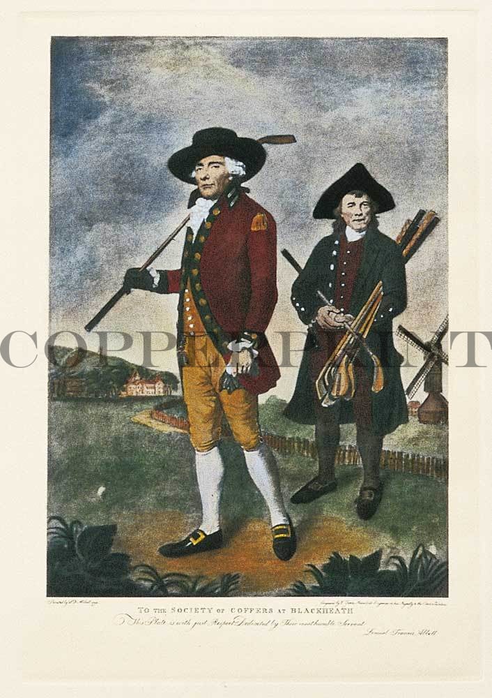 Zwei Männer beim Golfen Kunstdruck Tiefdruck