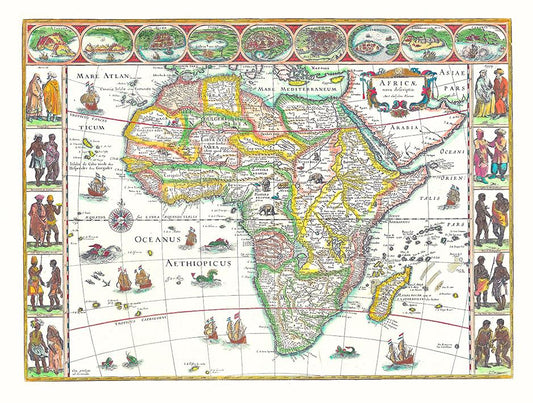 historischer Atlas zeigt Afrika Kunstdruck Tiefdruck