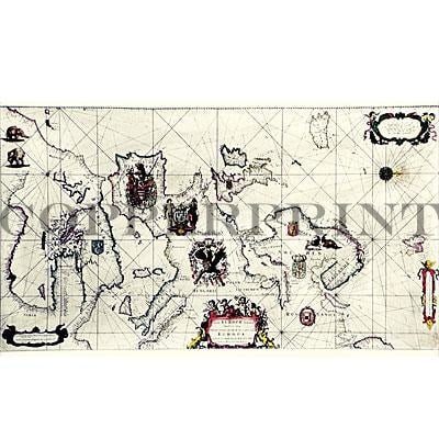 Europakarte von 1670 Kunstdruck Tiefdruck