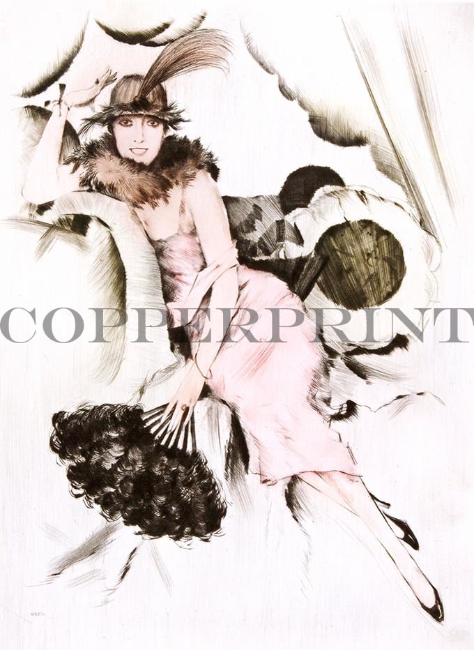 Portrait einer Frau Kunstdruck Tiefdruck