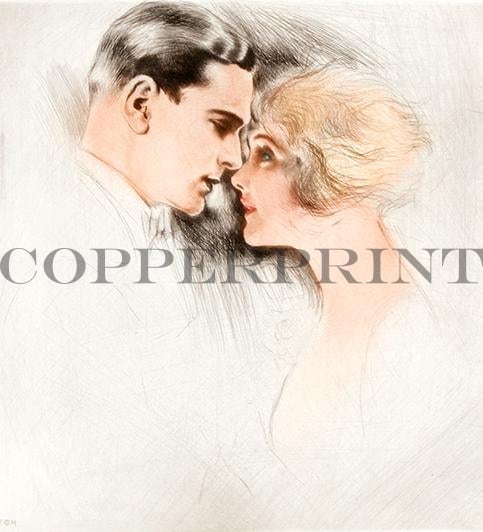 Zeichnung eines Paares Kunstdruck Tiefdruck