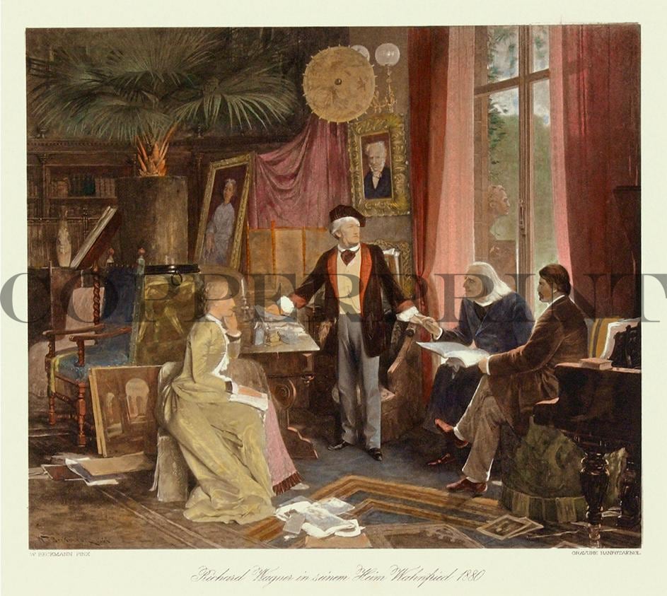 Richard Wagner mit Leuten im Raum Kunstdruck Tiefdruck