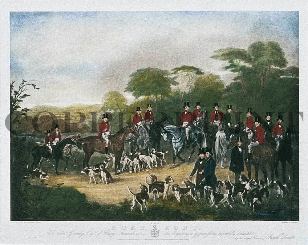 Menschen auf der Fuchsjagd Kunstdruck Tiefdruck