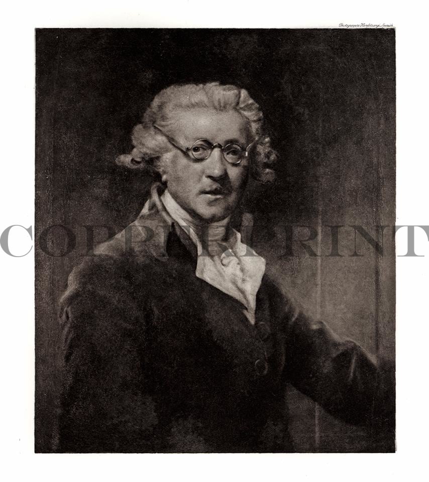 Portrait eines Mannes schwarz weiß Kunstdruck Tiefdruck