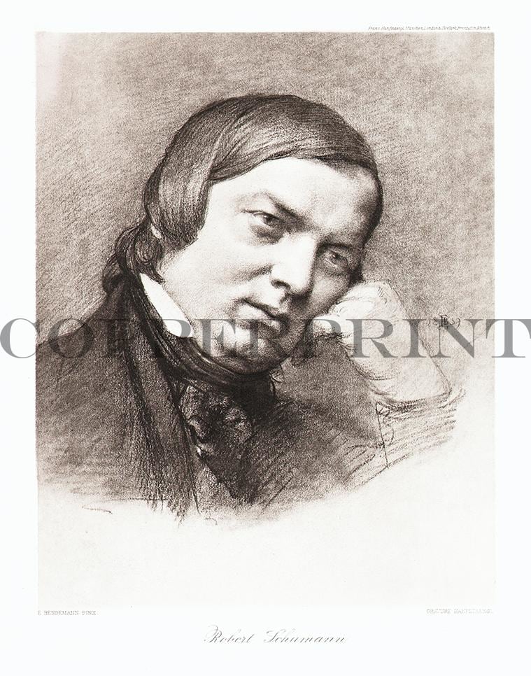 Portrait von Robert Schumann Kunstdruck Tiefdruck