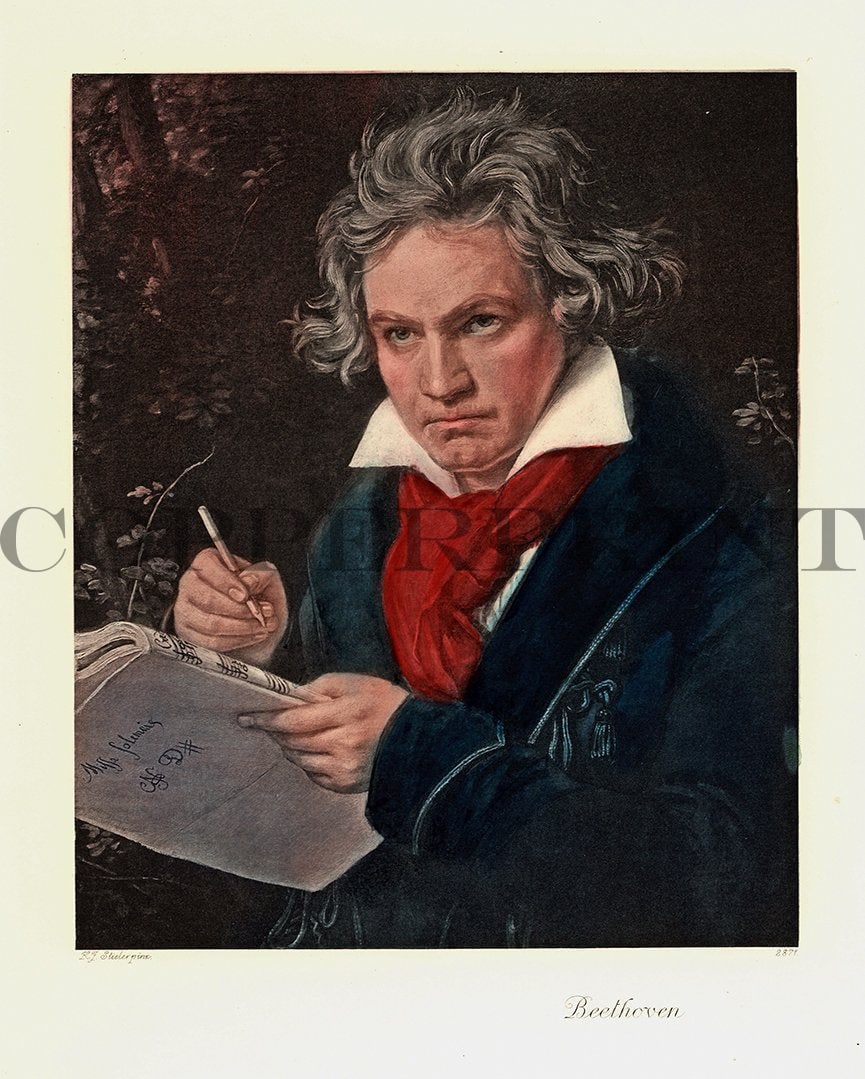 Portrait von Ludwig van Beethoven Kunstdruck Tiefdruck