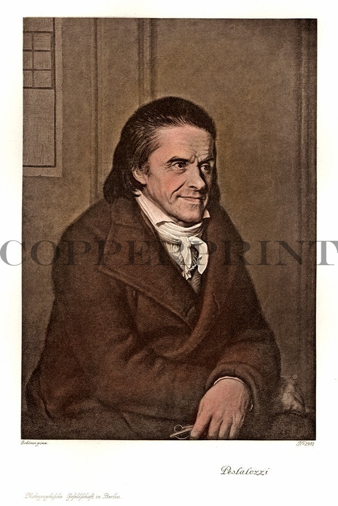 Portrait von Pestalozzi Kunstdruck Tiefdruck