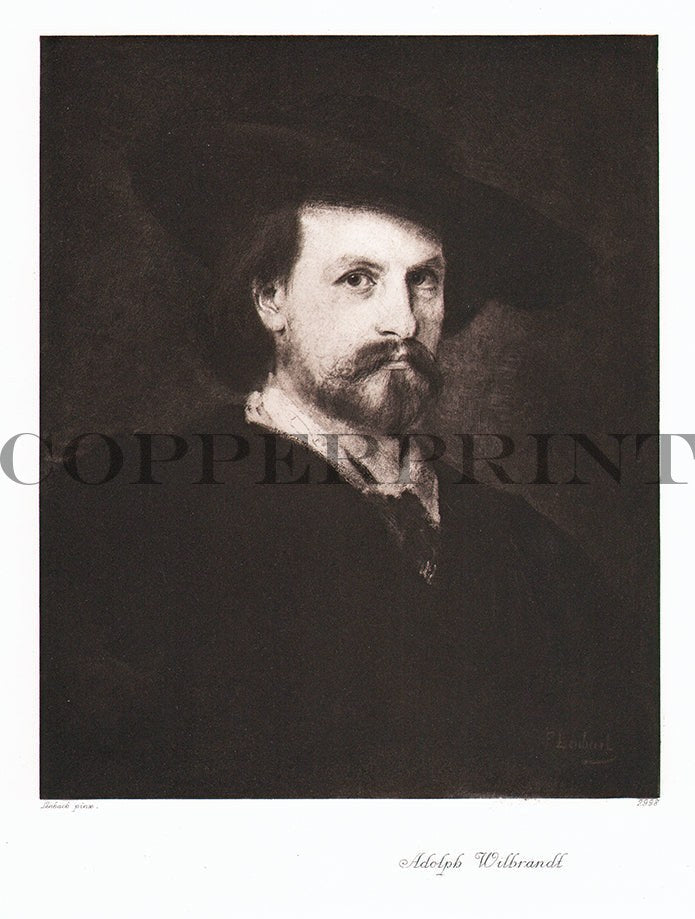 Portrait von Adolf von Wilbrandt schwarz weiß Kunstdruck Tiefdruck