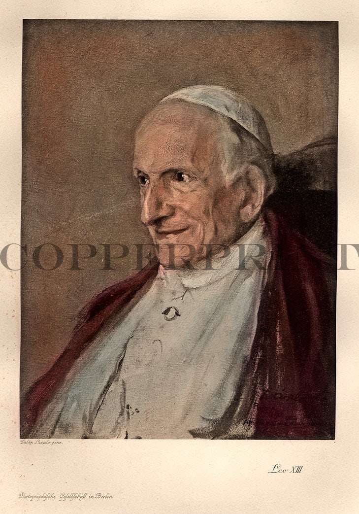 Portrait von Leo XIII Kunstdruck Tiefdruck
