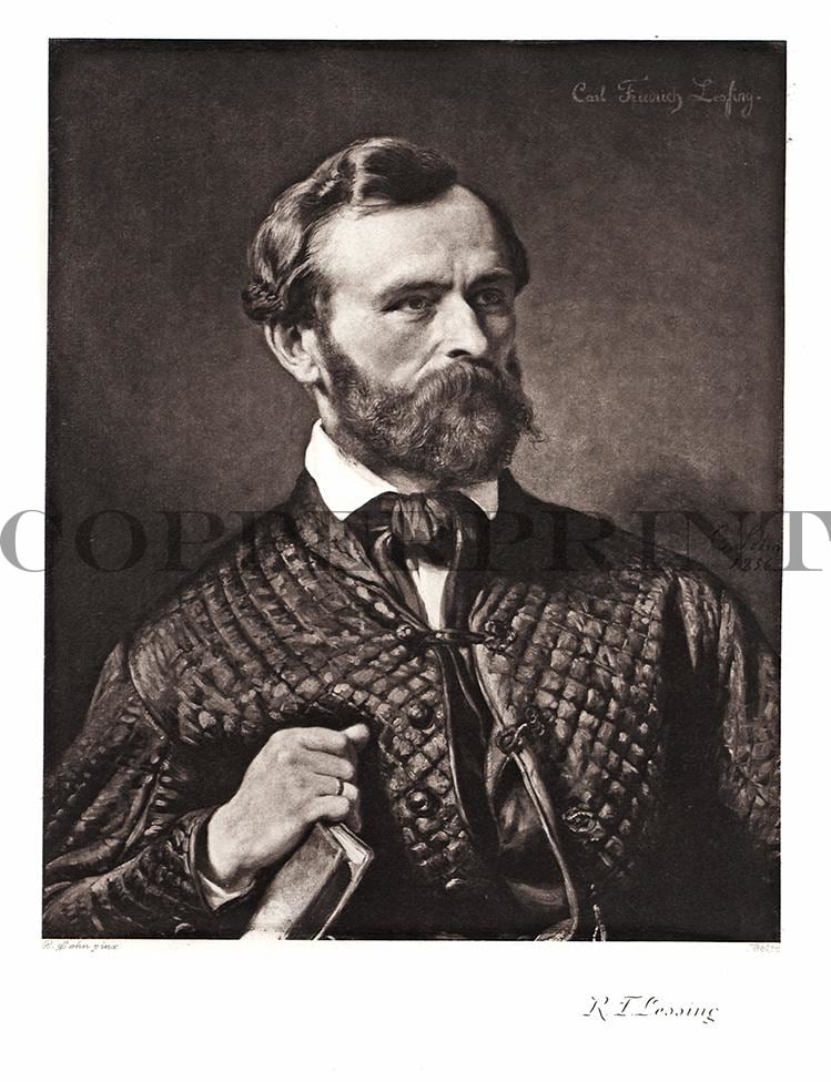 Portrait von Lessing Kunstdruck Tiefdruck