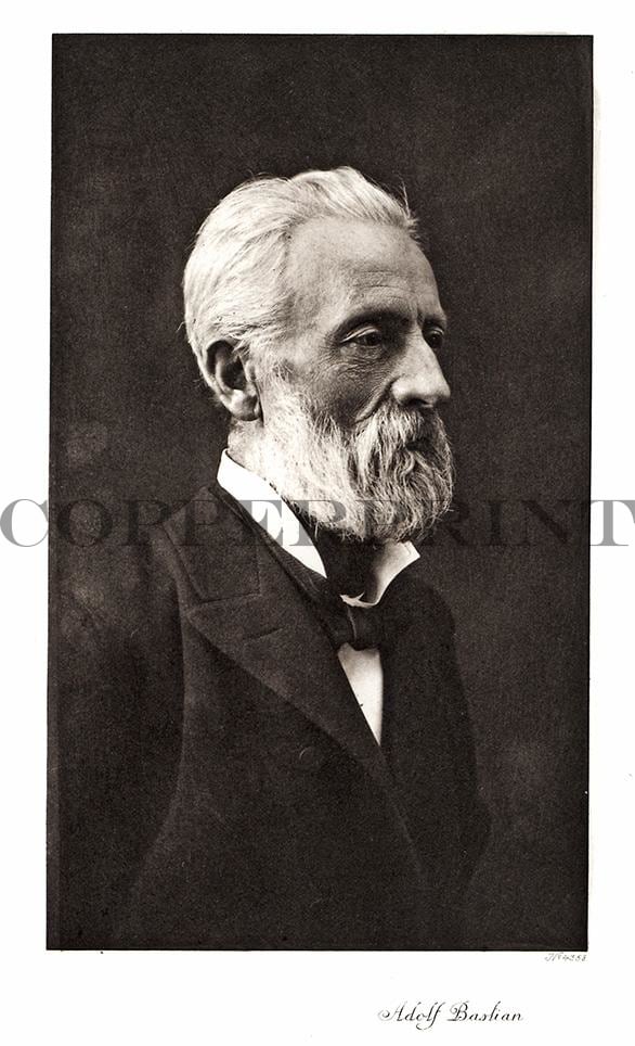 Portrait von Adolf Bastian schwarz weiß Kunstdruck Tiefdruck