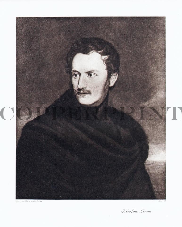Portrait von Nikolaus Lenau Kunstdruck Tiefdruck