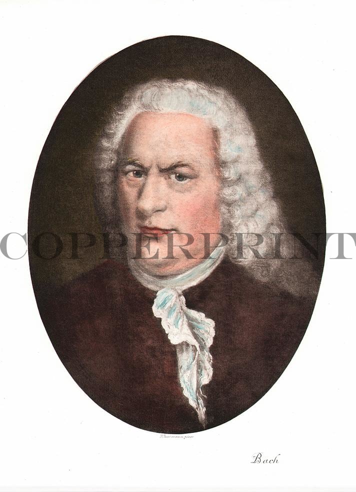 Portrait von Johann Sebastian Bach Kunstdruck Tiefdruck