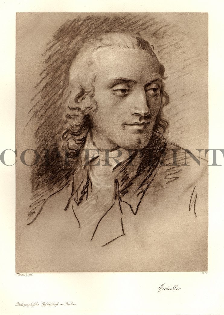 Portrait von Friedrich Schiller Kunstdruck Tiefdruck
