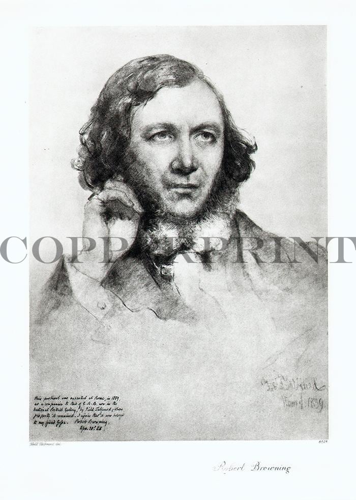 Portrait von Robert Browning Kunstdruck Tiefdruck