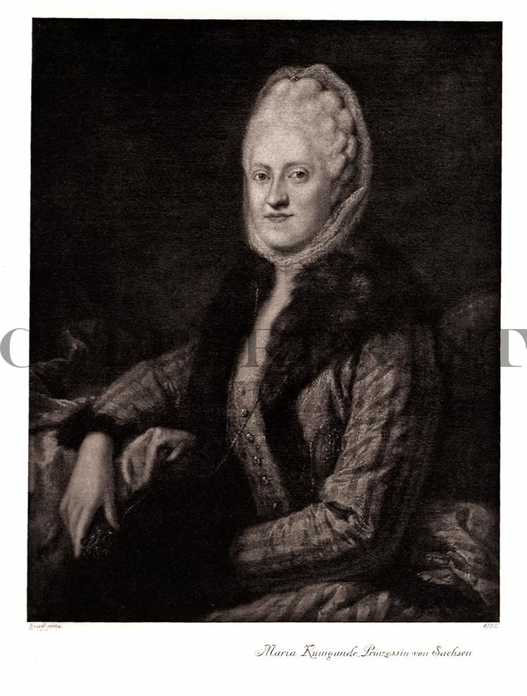 Portrait von Maria Kunigunde Prinzessin von Sachsen Kunstdruck Tiefdruck