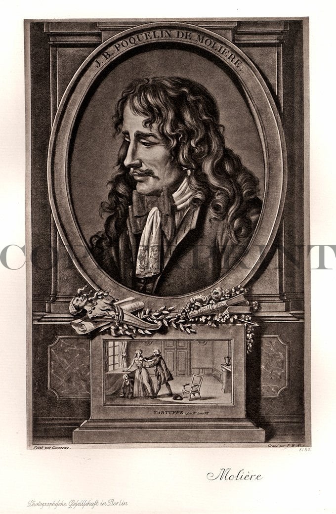 Portrait von Moliere Kunstdruck Tiefdruck