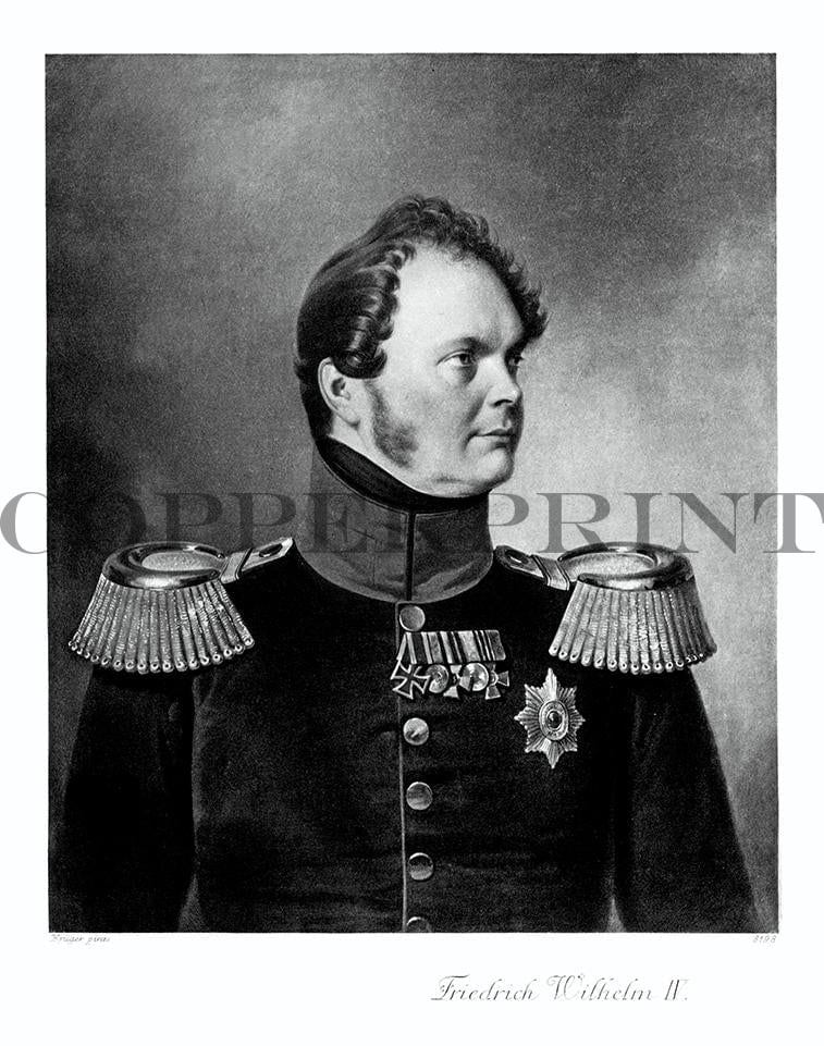 Portrait von König Friedrich Wilhelm Kunstdruck Tiefdruck