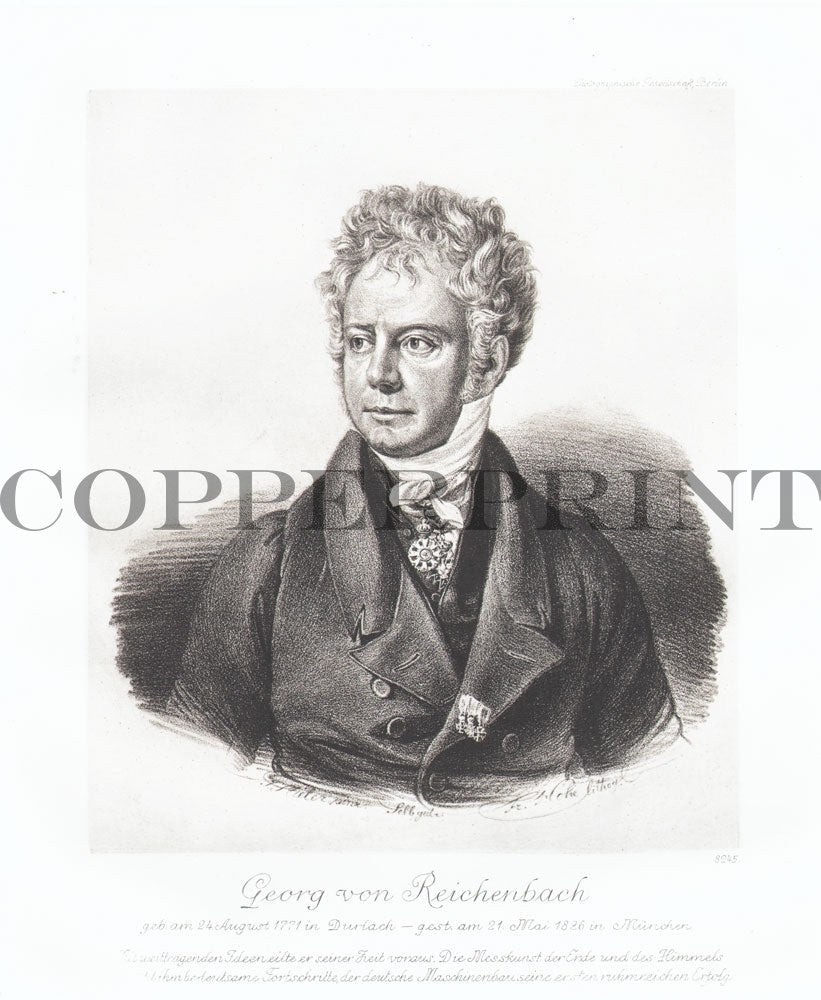 Portrait von Georg Friedrich von Reichenbach Kunstdruck Tiefdruck