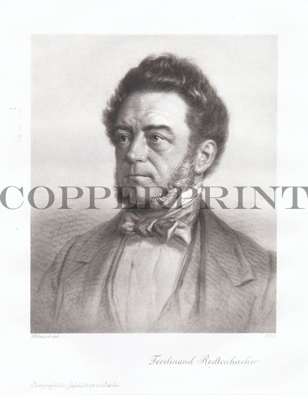 Portrait von Ferdinand Redtenbacher Kunstdruck Tiefdruck