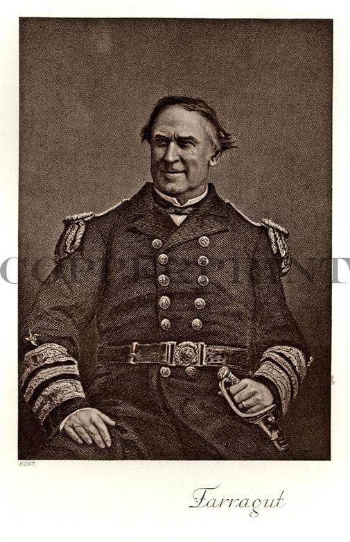 Portrait von Tarragut Kunstdruck Tiefdruck