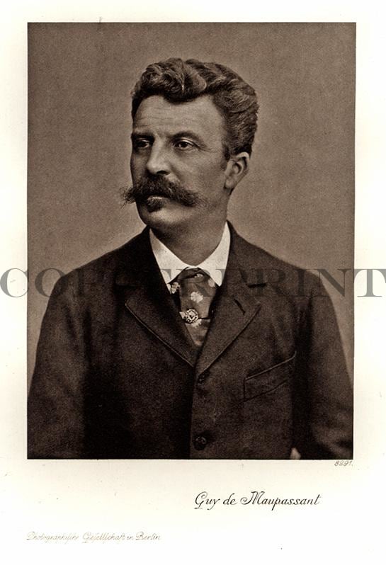 Portrait von Guy de Maupassant Kunstdruck Tiefdruck