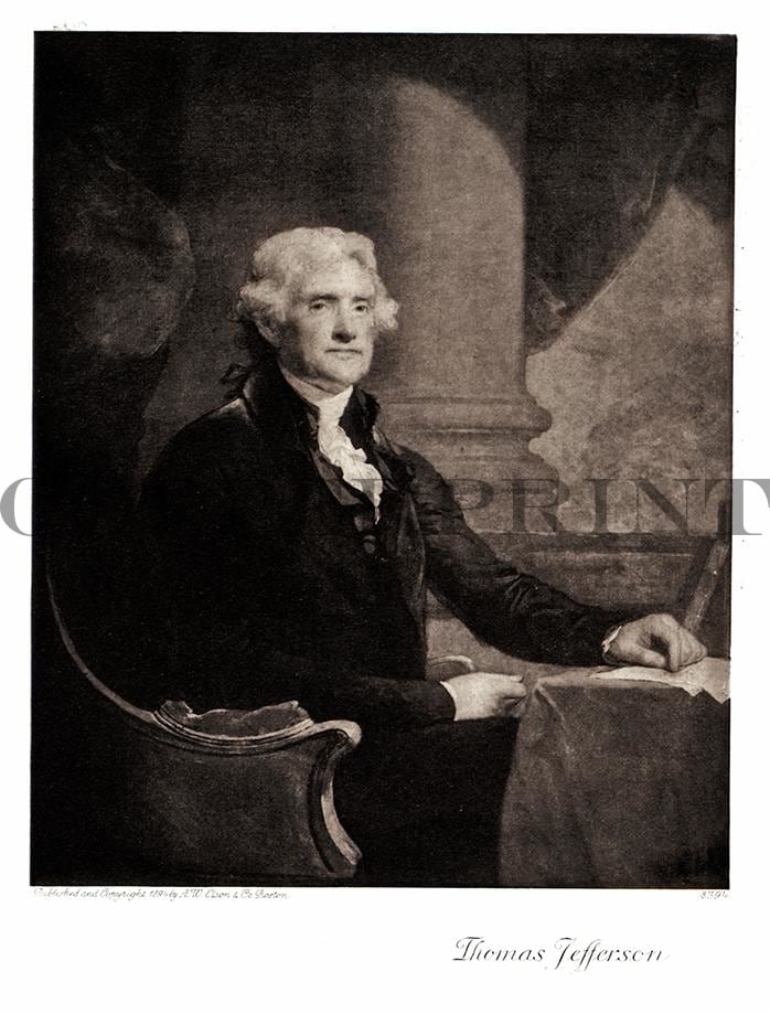 Portrait von Thomas Jefferson Kunstdruck Tiefdruck