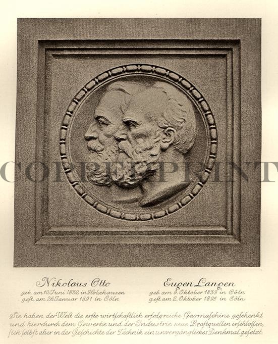 Portraits von Nikolaus Otto, Eugen Langen Kunstdruck Tiefdruck