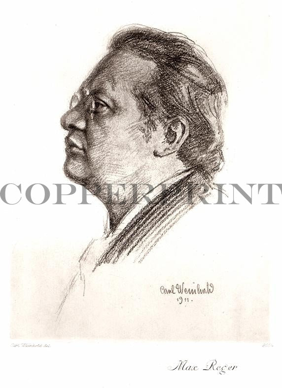 Portrait von Max Reger Kunstdruck Tiefdruck