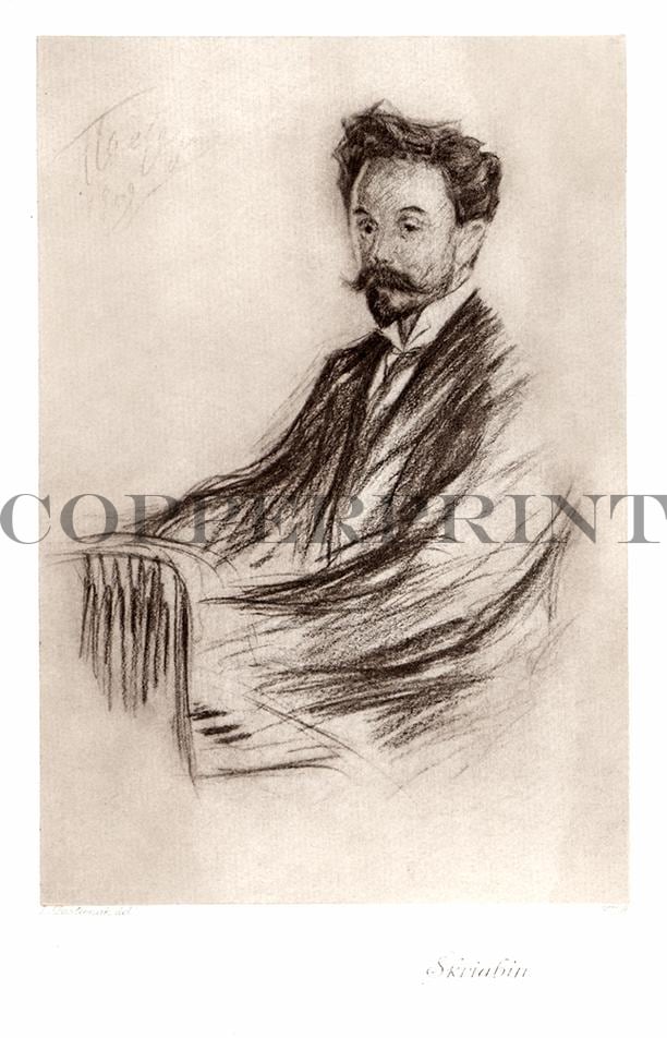 Portrait von Skriabin Kunstdruck Tiefdruck
