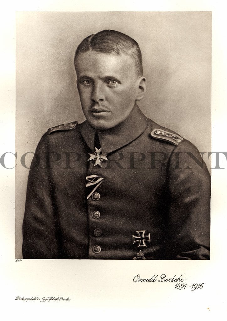 Portrait von Oswald Boelcke Kunstdruck Tiefdruck