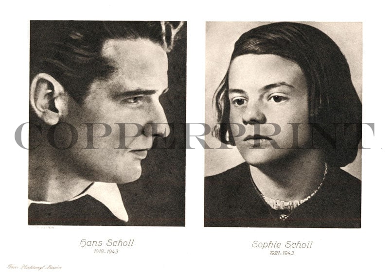 Portraits von den Geschwistern Scholl Kunstdruck Tiefdruck
