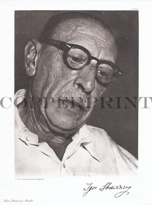 Portrait von Igor Strawinsky Kunstdruck Tiefdruck