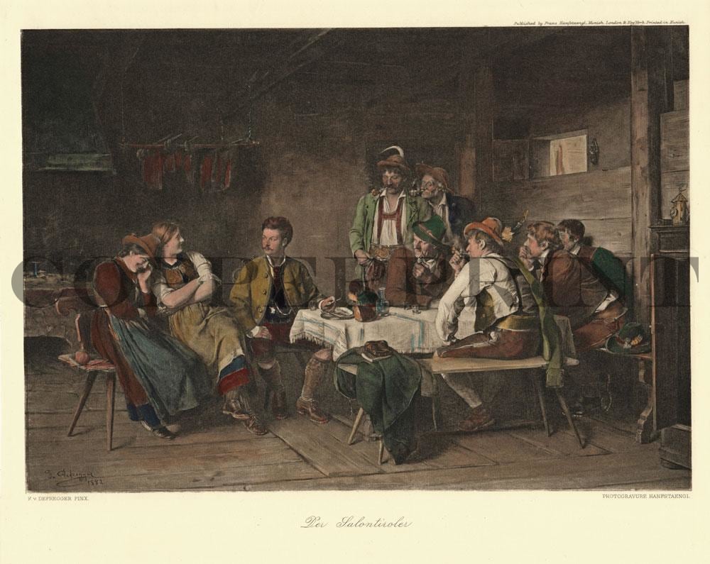 Trinkrunde im Salon Kunstdruck Tiefdruck