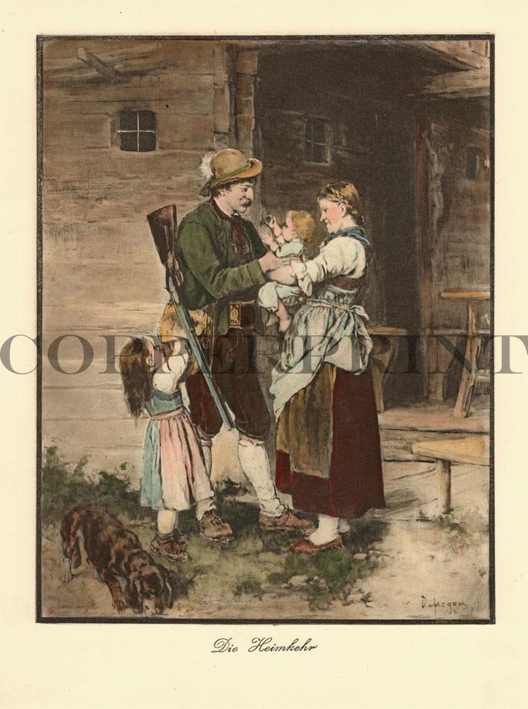 Wiedersehen von Familie Kunstdruck Tiefdruck