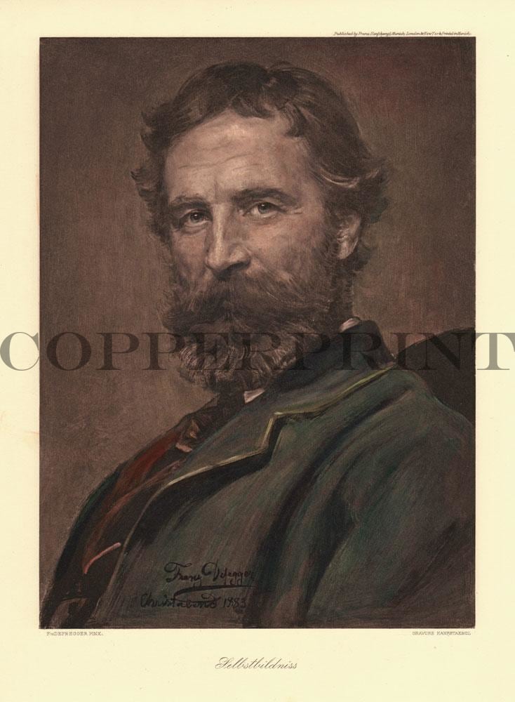 Selbstbildnis von Franz von Defregger Kunstdruck Tiefdruck