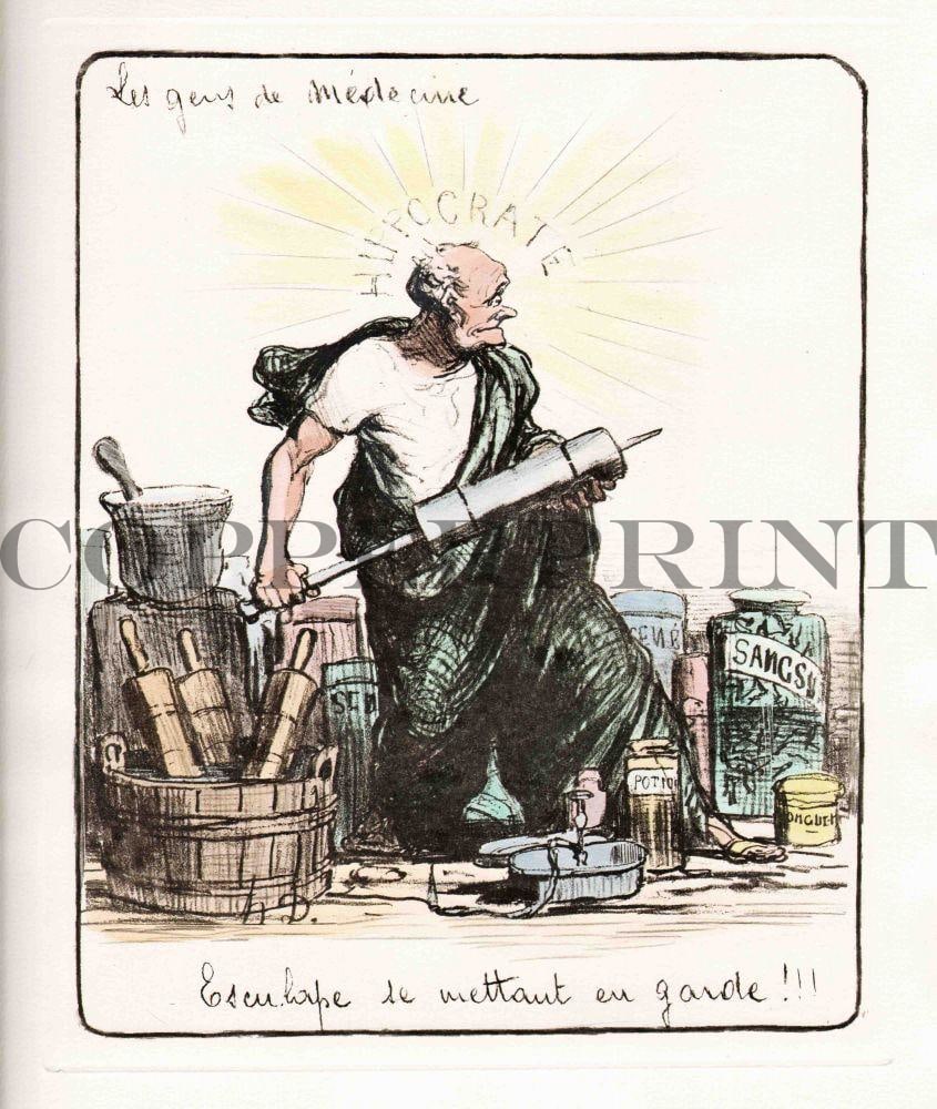 humorvolle Illustration von Ärzten Kunstdruck Tiefdruck