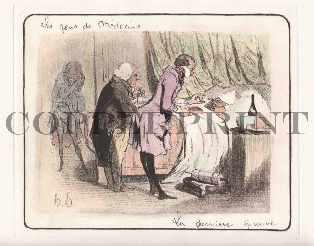 humorvolle Illustration von Ärzten Kunstdruck Tiefdruck