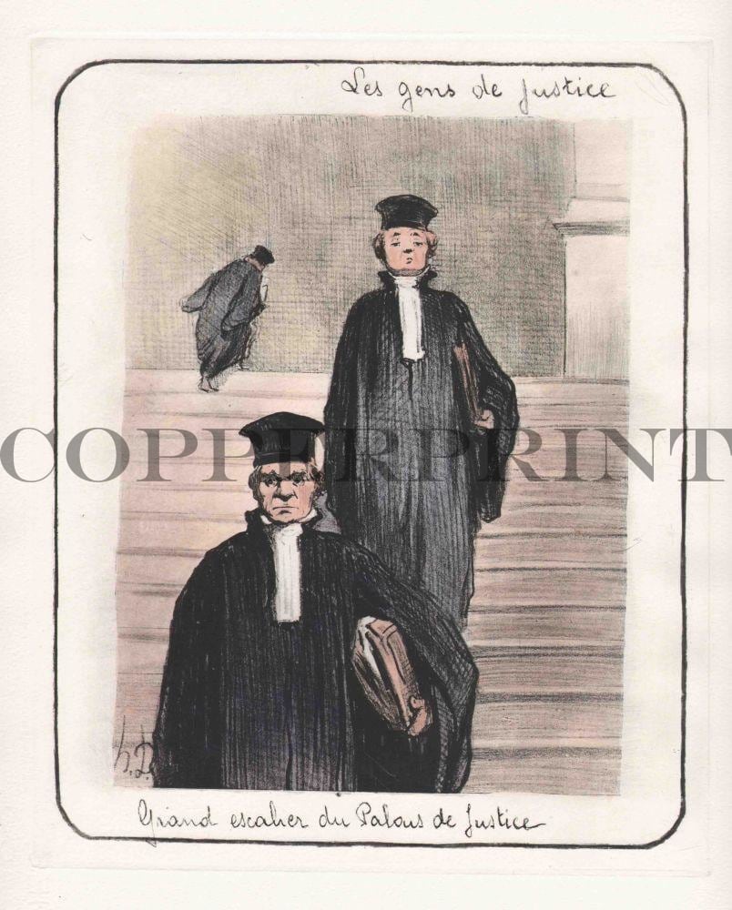 Humorvolle Illustration von Juristen Kunstdruck Tiefdruck