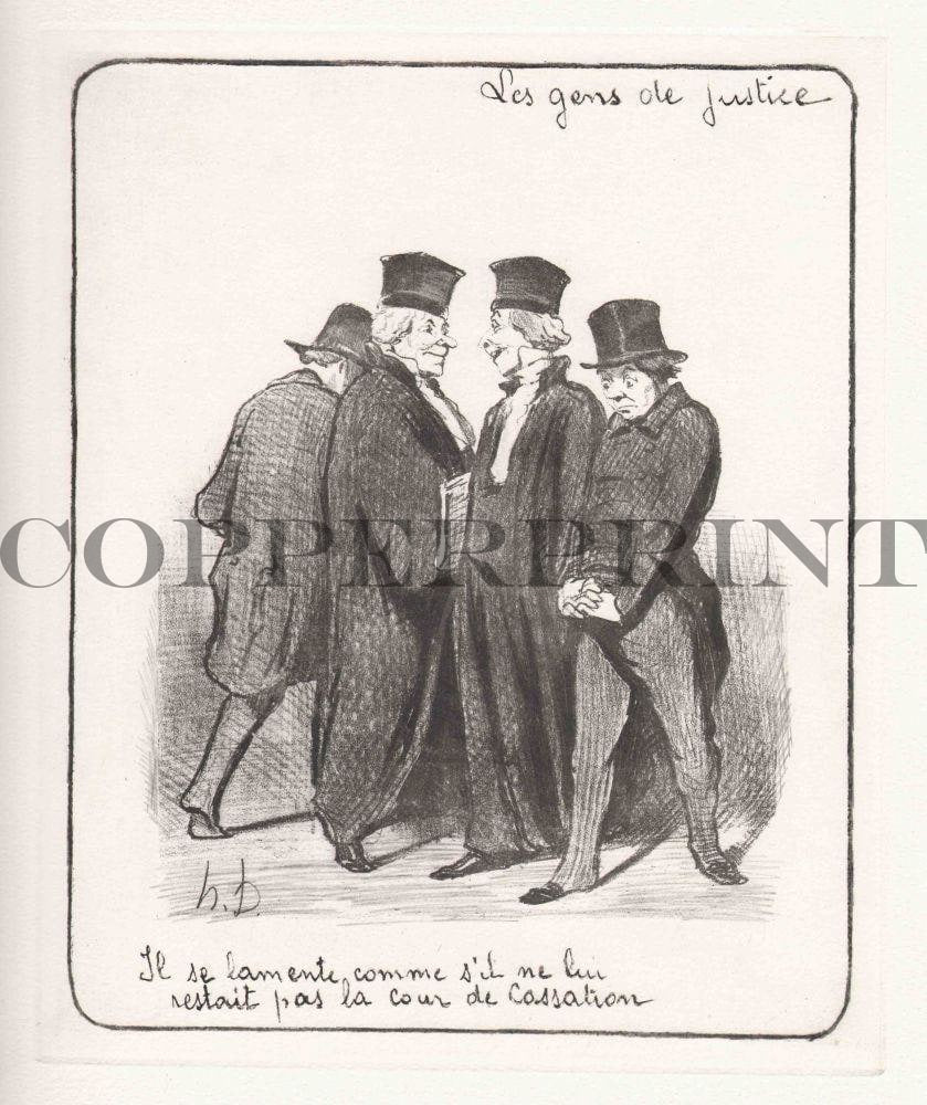 Humorvolle Illustration von Juristen Kunstdruck Tiefdruck