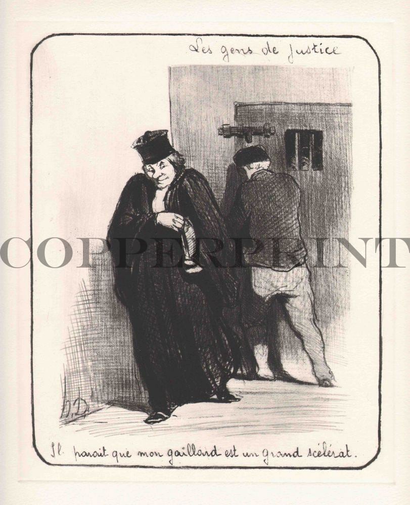 Humorvolle Illustration von Juristen Kunstdruck Tiefdruck