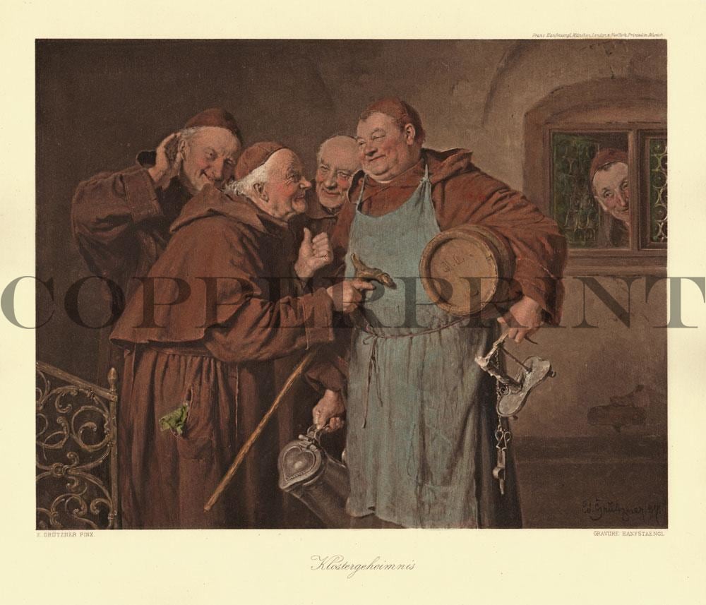 Mönche unterhalten sich Kunstdruck Tiefdruck