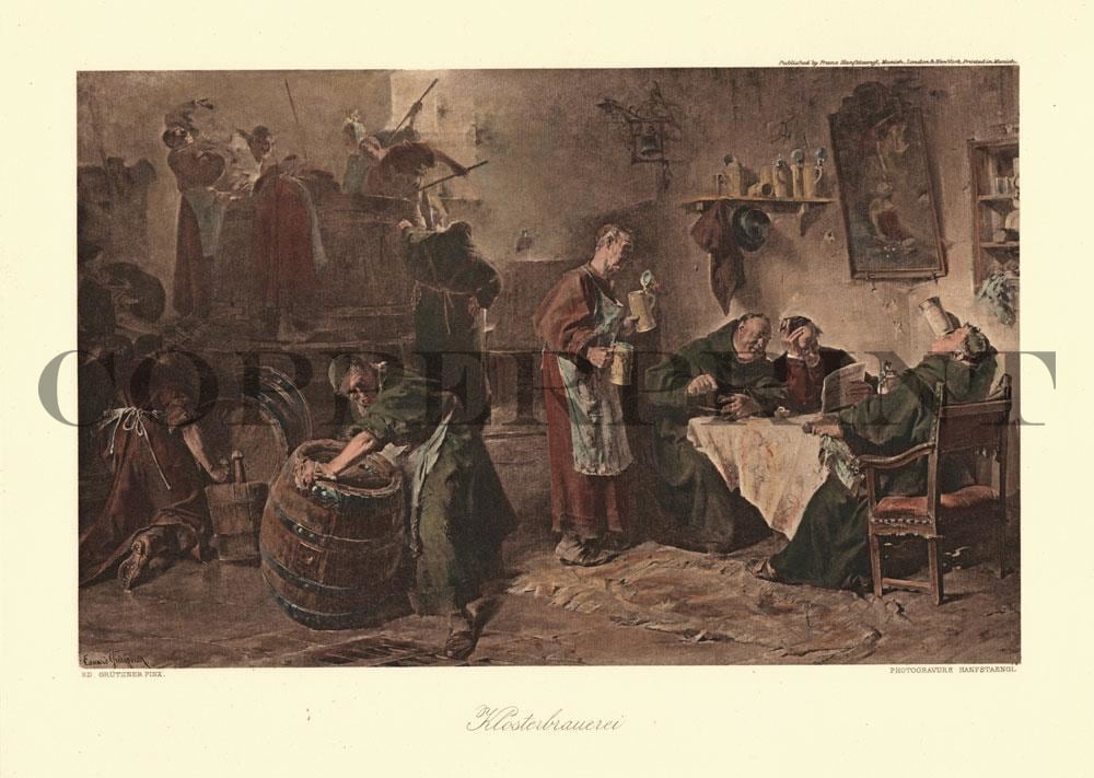 Leute in der Klosterbrauerei Kunstdruck Tiefdruck