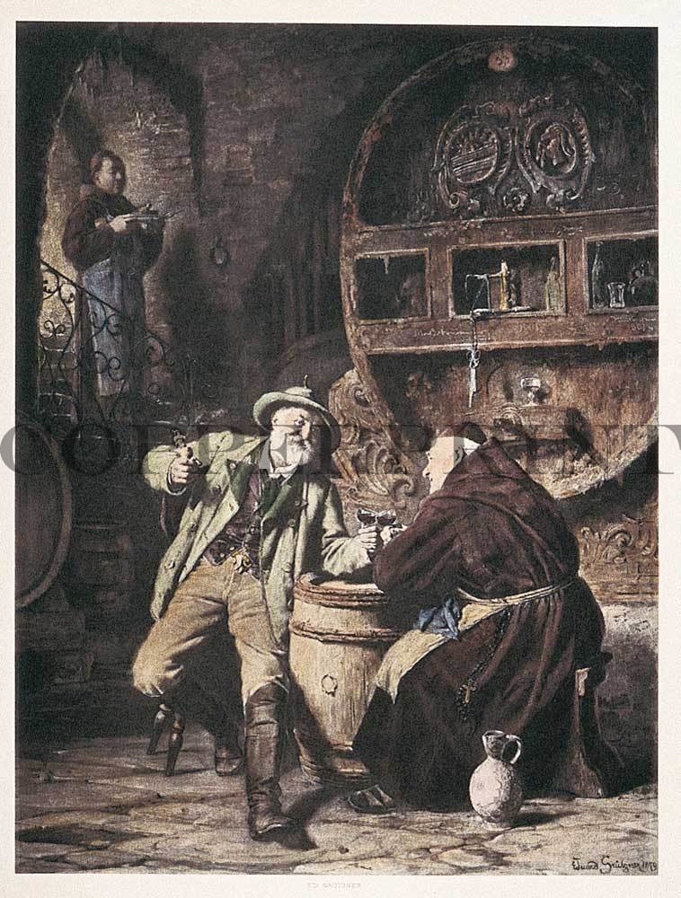 Alte Freunde beim trinken Kunstdruck Tiefdruck