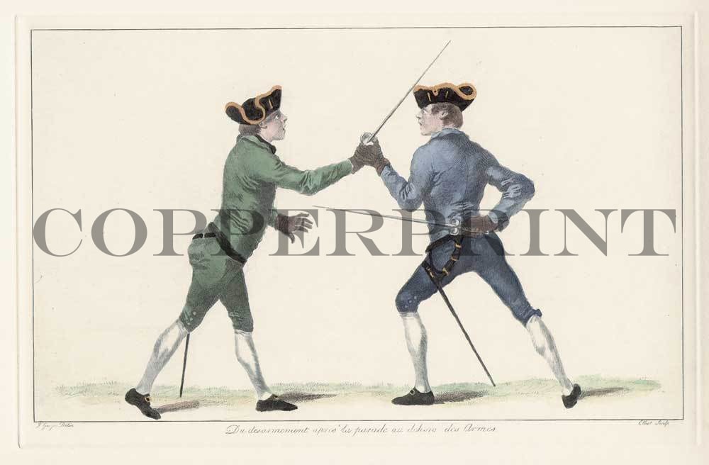 Zwei Männer beim Fechten Kunstdruck Tiefdruck