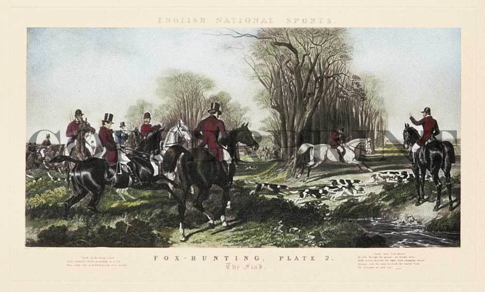 Männer auf Pferden bei der Fuchsjagd Kunstdruck Tiefdruck