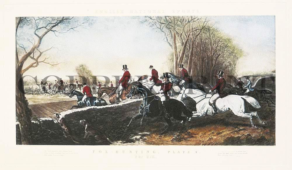 Männer auf Pferden bei der Fuchsjagd Kunstdruck Tiefdruck